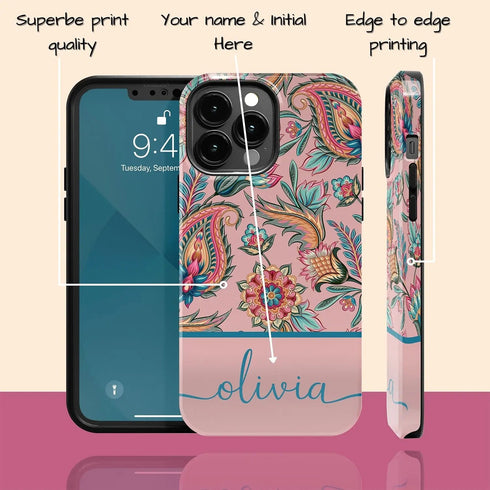 Oriental Paisley Personalized iPhone Case